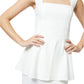 White Peplum Mini Dress