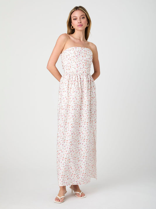 Floral Strapless Midi