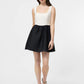 Cream Black Color Block Mini Dress