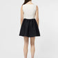 Cream Black Color Block Mini Dress