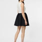 Cream Black Color Block Mini Dress