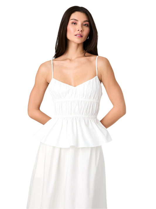 White Strappy Peplum Top