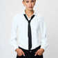 Crepe Bow Blouse