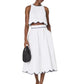 White Cotton Scallop Midi Skirt