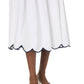 White Cotton Scallop Midi Skirt