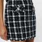 Windowpane Tweed Skirt