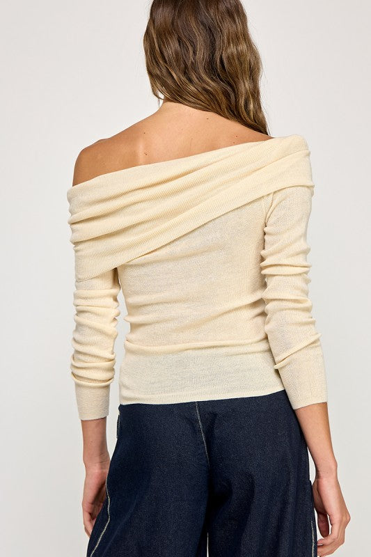 Crossover Shoulder Sweater