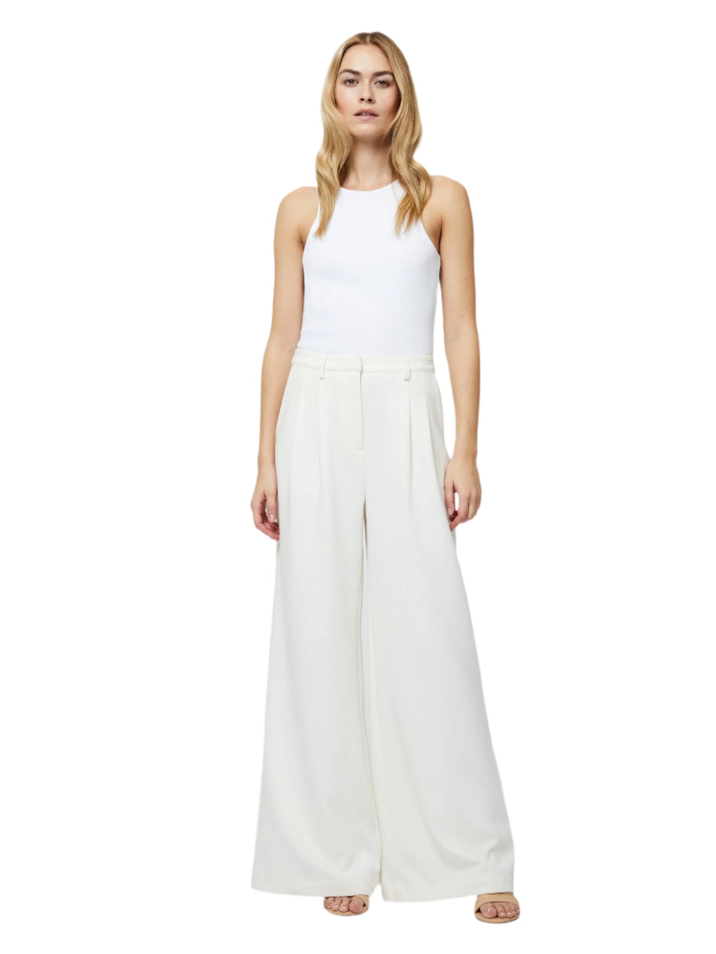 Cream Pleated Trouser