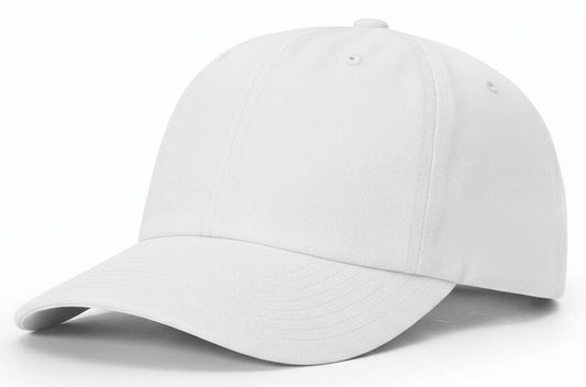 Premium Cotton Baseball Cap Dad Hat Men Women Deep Crown: White