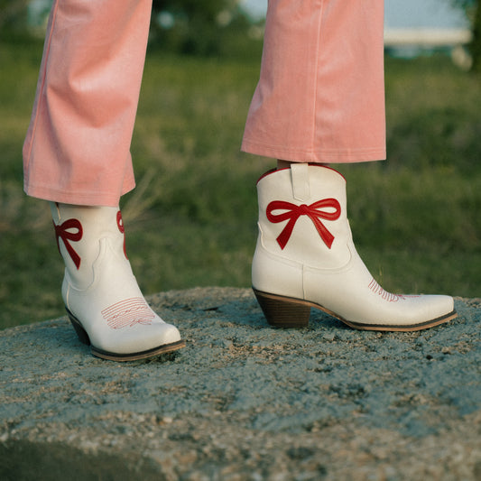 Red Bow Cowboy Booties