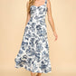 Toile Printed  Sweetheart Neckline Midi Dress