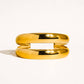 Ronan 18K Gold Non-Tarnish Layered Round Bangle: Yellow Gold