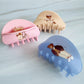 Preppy Bear Hair Claw – Charming Retro Style: Blue