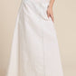 Contrast Stitch Linen Skirt