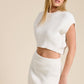 Ribbed Knit Crop Vest Ivory