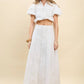 Contrast Topstitching Detail Maxi Skirt
