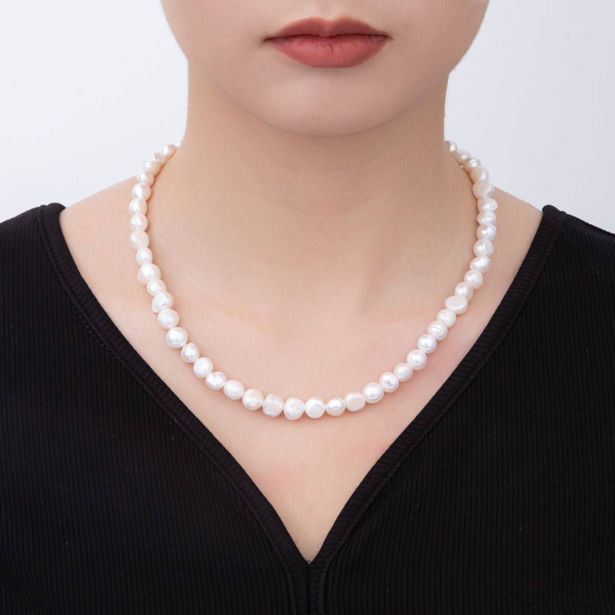 18K Gold Filled 8mm Genuine Bridal Freshwater Pearl Necklace 16.7 Inches + Extender