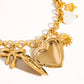Eydn 18K Non-Tarnish Heart Locket Charm Bracelet: Yellow Gold