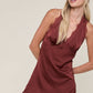 Wine Halter Tie Mini Dress