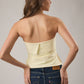 STRAPLESS FOLDED DETAIL KNIT TUBE TOP