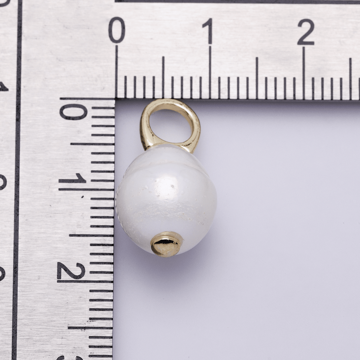 14K Gold Filled White Ringed Baroque Freshwater Pearl Drop Pendant