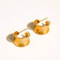 Yvaine 18K Gold Non-Tarnish Wide Dome Hoop Earrings: Yellow Gold