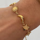Leonora 18K Gold Non-Tarnish Sun and Star Bracelet: Yellow Gold