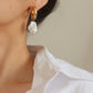 Oceana Gold Statement Large Pearl Earring: Yellow Gold