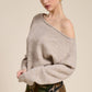 Latte Off Shoulder Cozy Knit Sweater