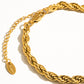 Sadie 18K Gold Non-Tarnish Braided Stackable Bracelet: Yellow Gold