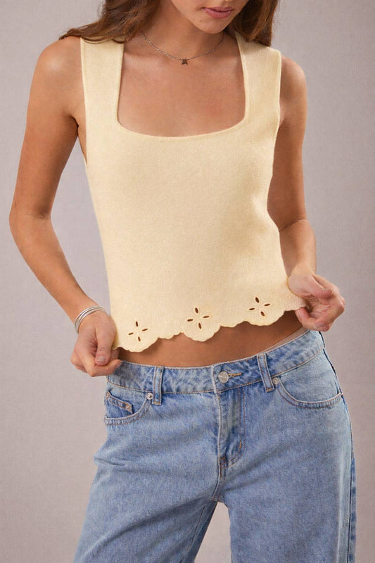 BUTTER EYELET TOP