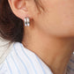Emma Non-Tarnish Double C-Hoop Earring: Yellow Gold