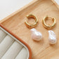 Oceana Gold Statement Large Pearl Earring: Yellow Gold