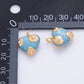 18K Gold Filled Blue Shell Pearl Flower Chubby Heart Multidimensional 3D Charm | N260