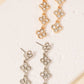Pave Clover Chain Dangle Earrings