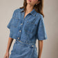 DENIM CROP SHIRT