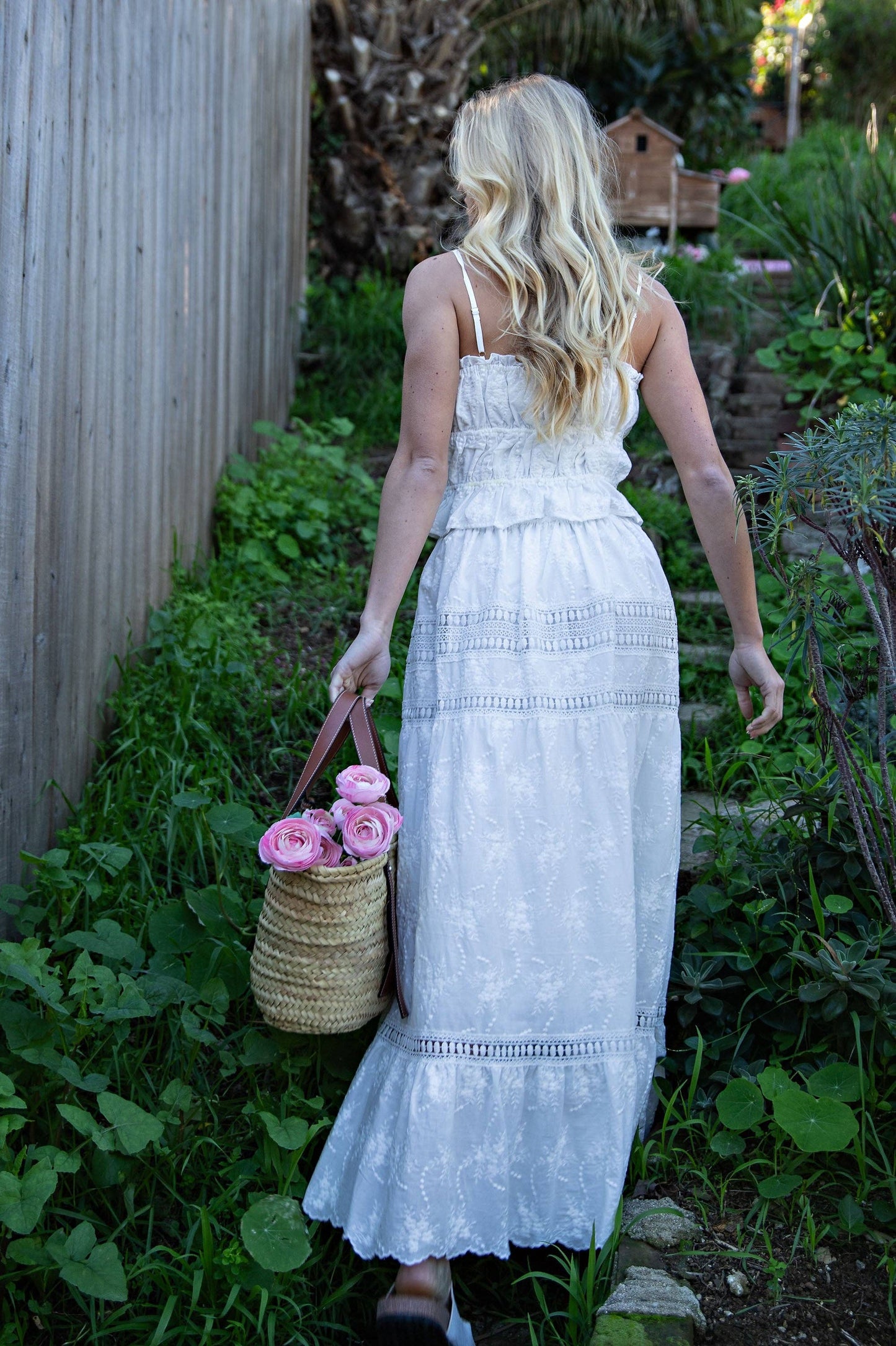 EMBROIDERED LACE CROP TOP & MAXI SKIRT SET