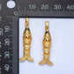24K Gold Filled 35mm Green CZ Multidimensional Artisan Fish Charm