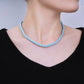 24K Gold Filled Twisted Braided Cord Chain Necklace Light Blue / 14.5 Inches