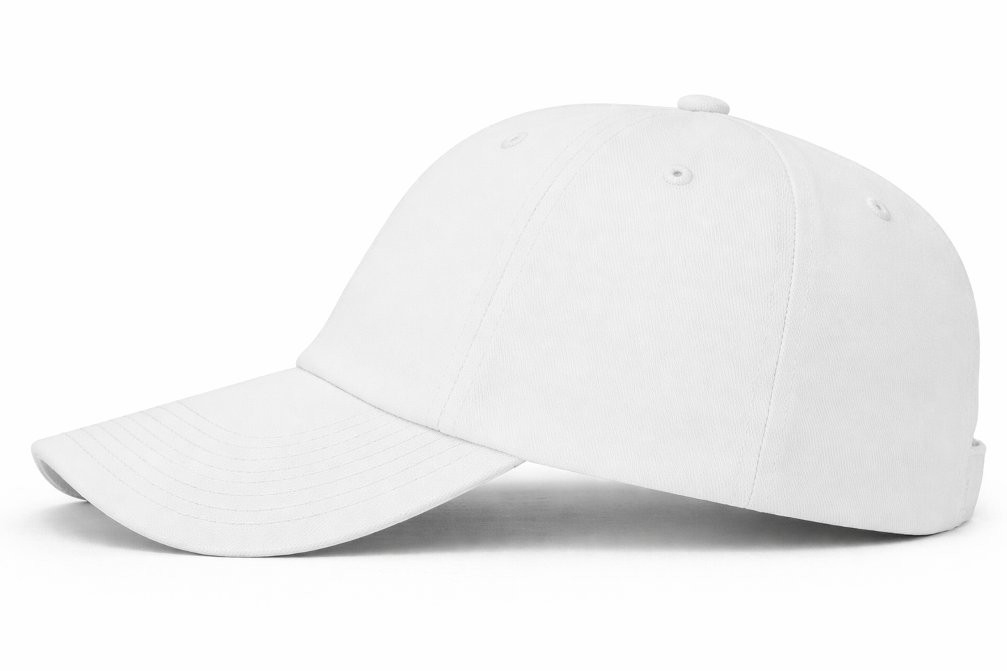 Premium Cotton Baseball Cap Dad Hat Men Women Deep Crown: White