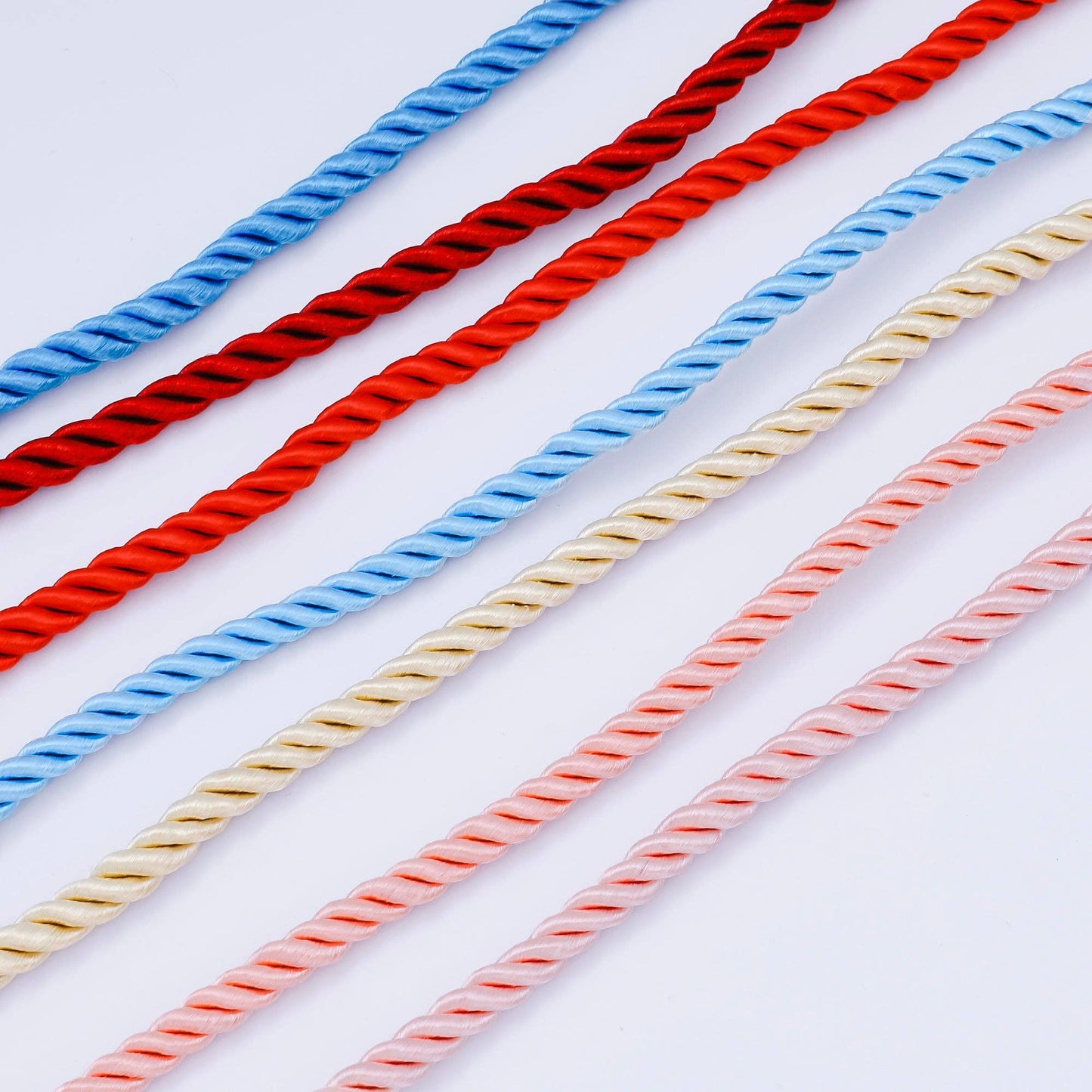 24K Gold Filled Twisted Braided Cord Chain Necklace Light Blue / 14.5 Inches