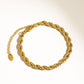 Sadie 18K Gold Non-Tarnish Braided Stackable Bracelet: Yellow Gold
