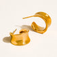 Yvaine 18K Gold Non-Tarnish Wide Dome Hoop Earrings: Yellow Gold