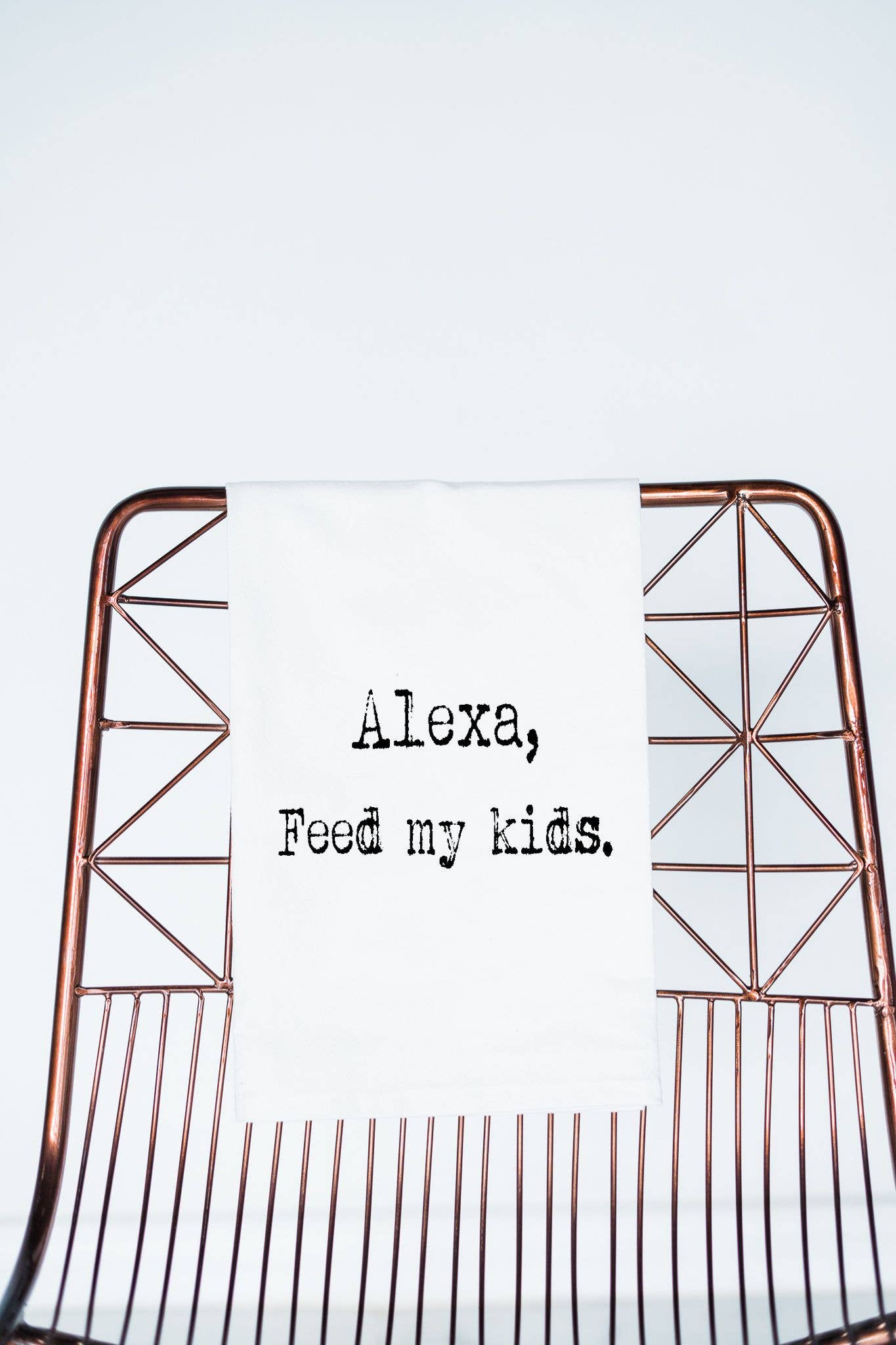 Alexa Feed My Kids funny gift towel, flour sack towel
