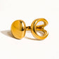 Florine 18K Gold Non-Tarnish Abstract Ring: Yellow Gold