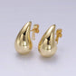 14K Gold Filled 25mm Chunky Modern Teardrop Stud Earrings in Gold & Silver