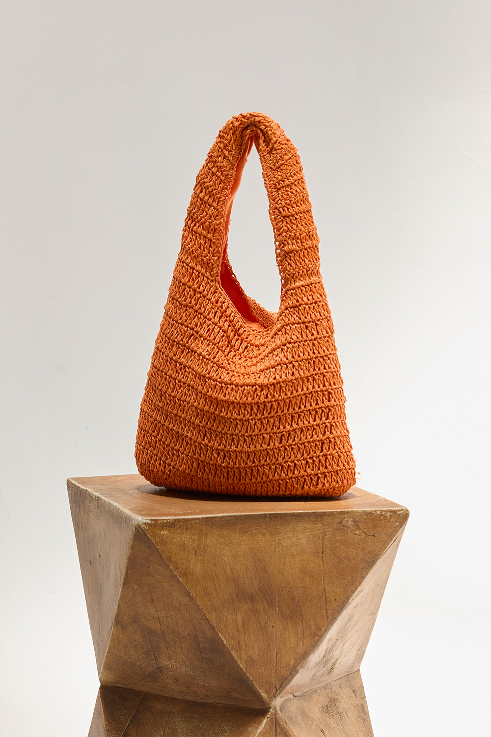 Orange Woven Tote
