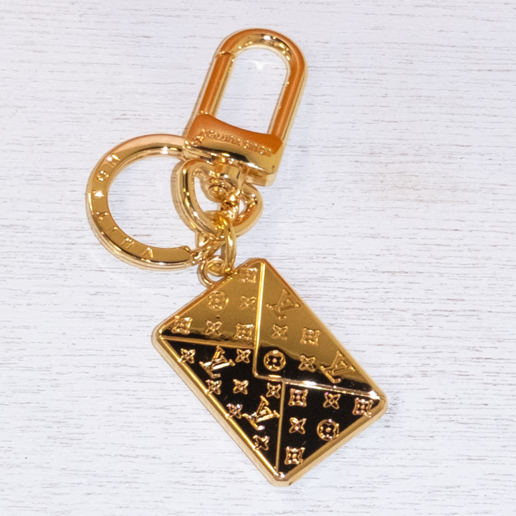 Designer Inspired LV Gold Envelope Keychain