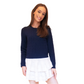 Navy Preppy Cable Ribbed Sweater