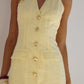 Butter Yellow Halter Mini Dress